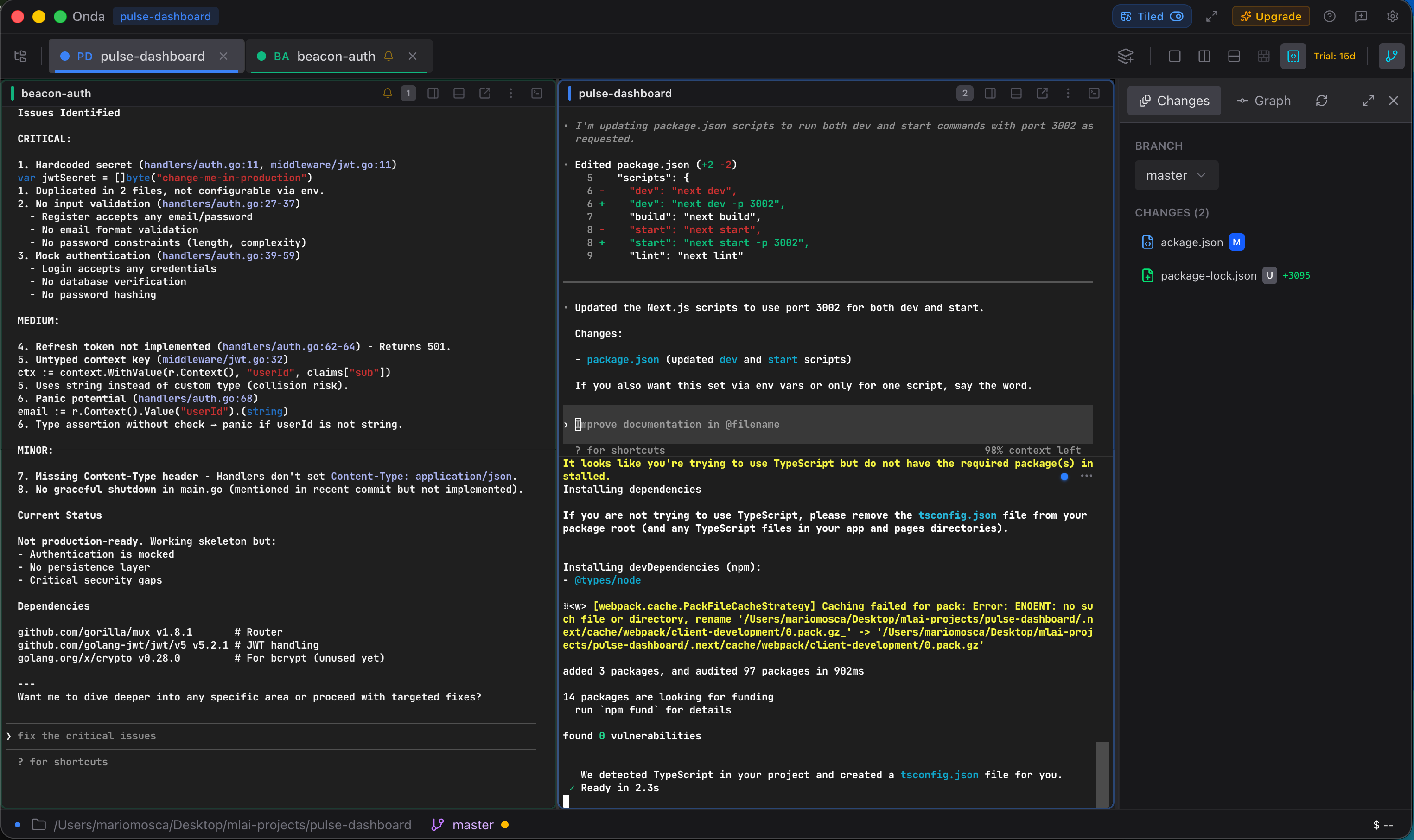 Onda - terminale moderno con workspace e AI integration